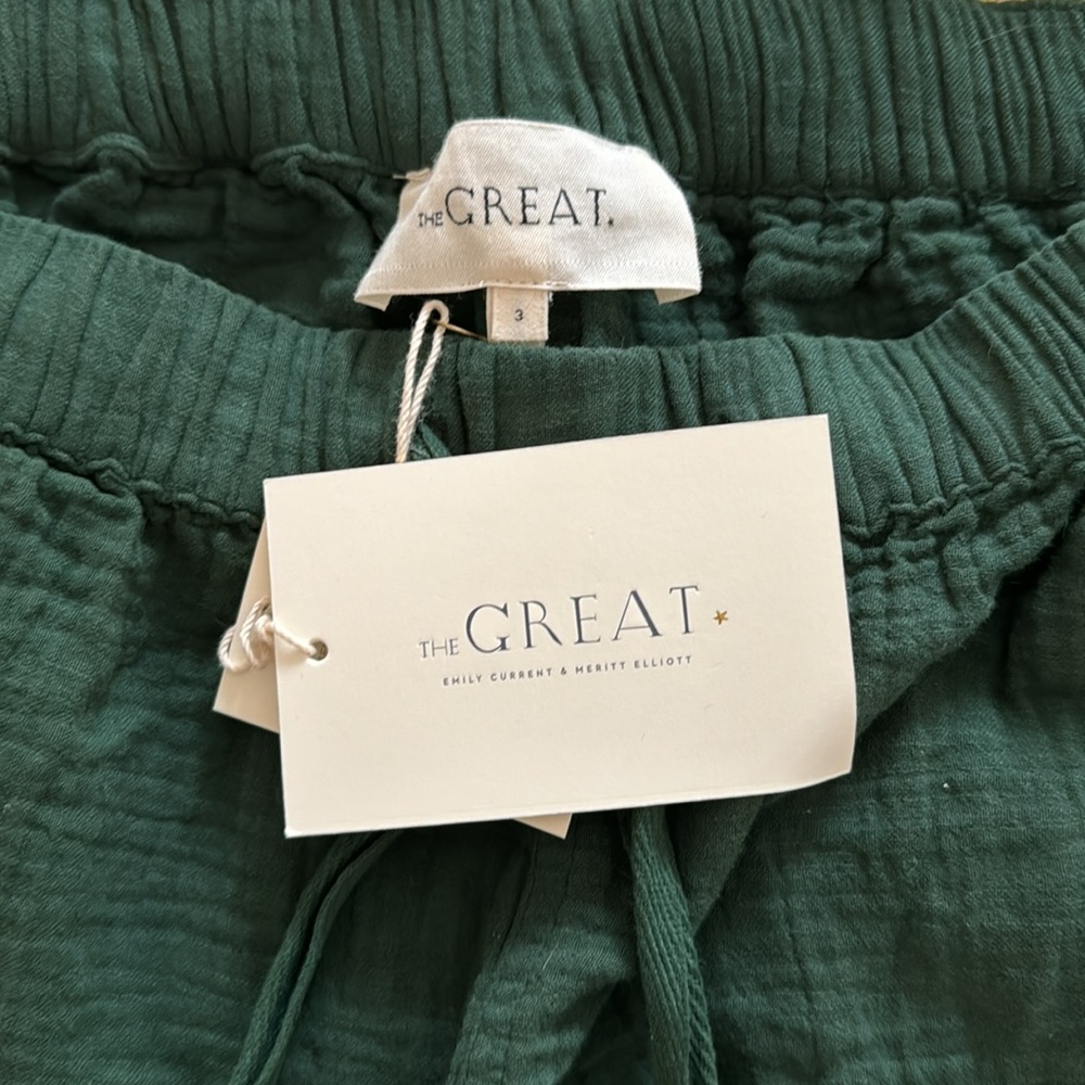 The Great. by Emily and Merrit - The Gauze Bonfire Short in Dark Forest size 3 - Picture 4 of 7